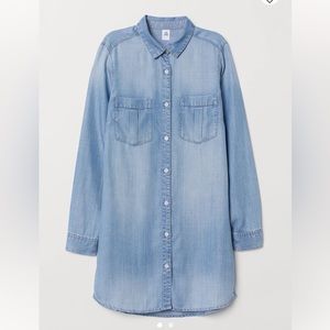 H&M Long Denim Shirt Dress- XS